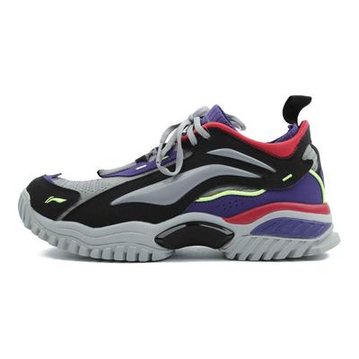 Li Ning Aurora Sky Paris Fashion Week Serie Laufsteg Bequeme Rutschfeste Leichte Low-Top Freizeitschuhe Herren Freizeitschuhe Grau Lila AGLN235-4
