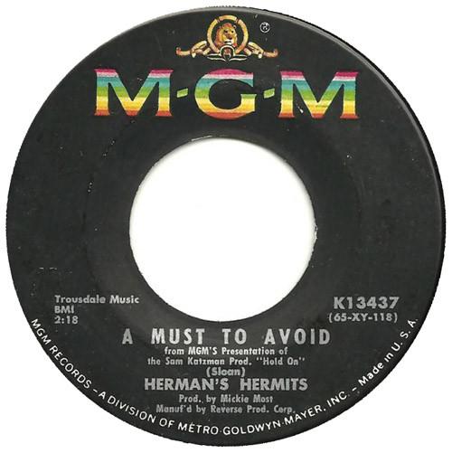 

7inch Record HERMANS HERMITS A Must To Avoid K13437 MGM 1965 US Rock Used