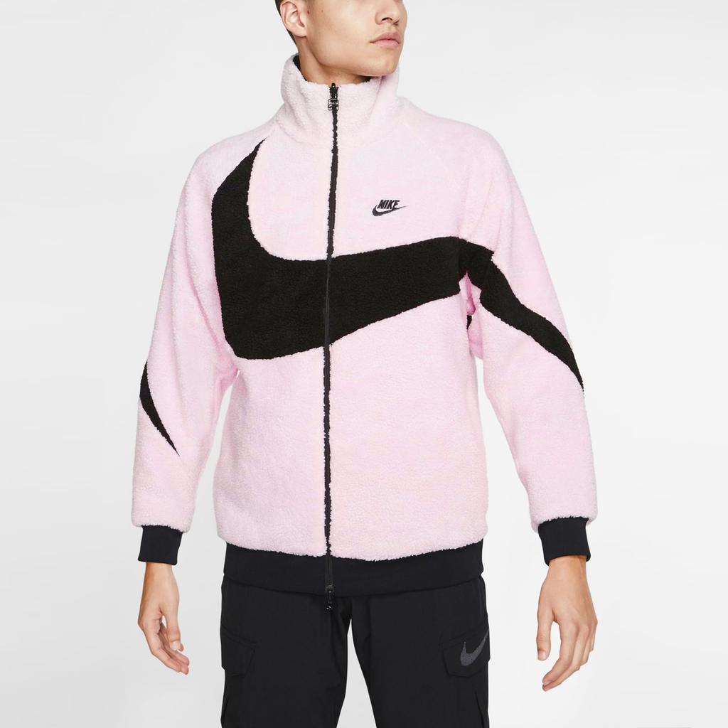 Nike Womens Big Swoosh Reversible Boa Jacket (Asia Sizing) Prism Pink/Black Men Outerwear BQ6546-601