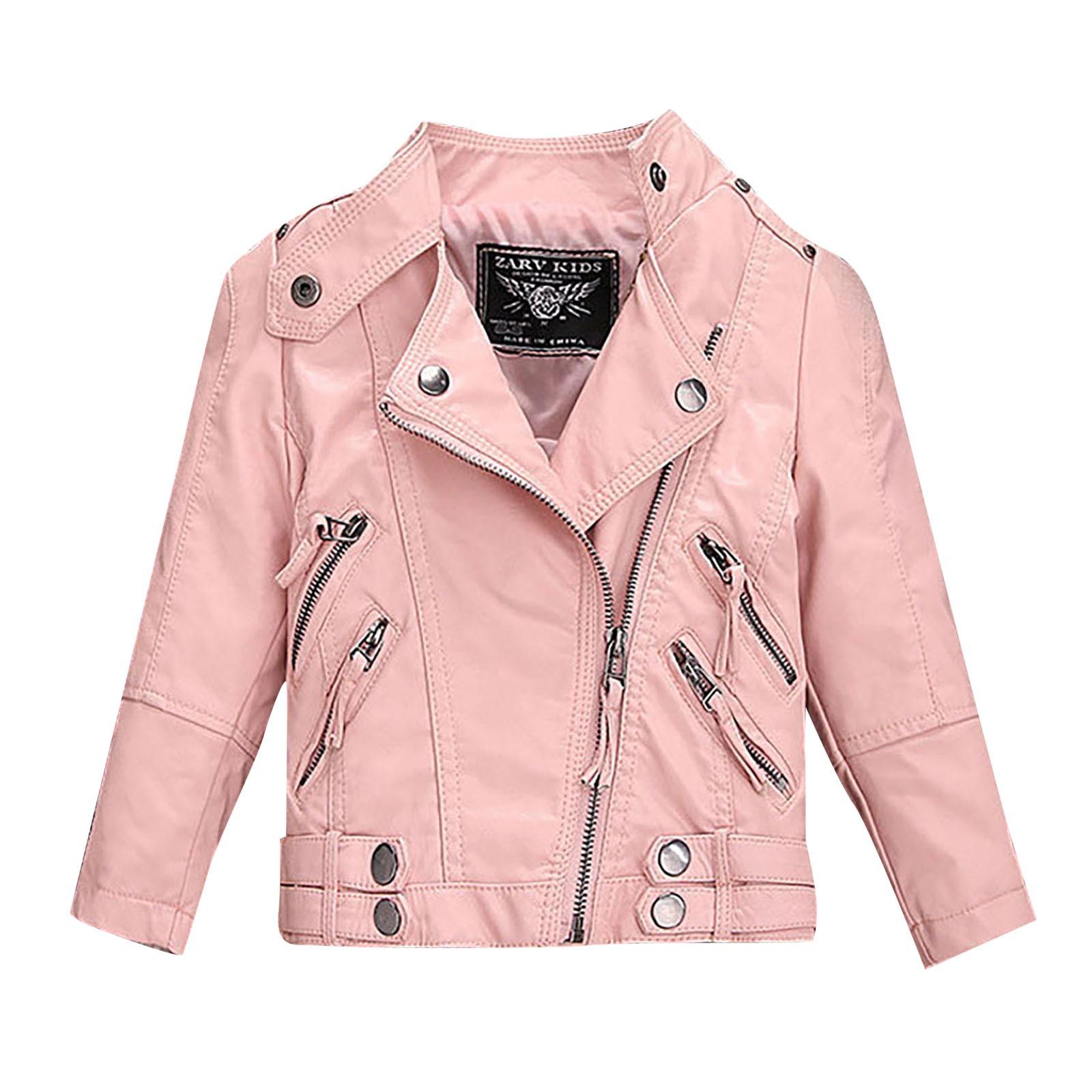 

Детские кожаные куртки, корейские куртки для мальчиков и девочек, детские кожаные куртки с воротником-стойкой 90