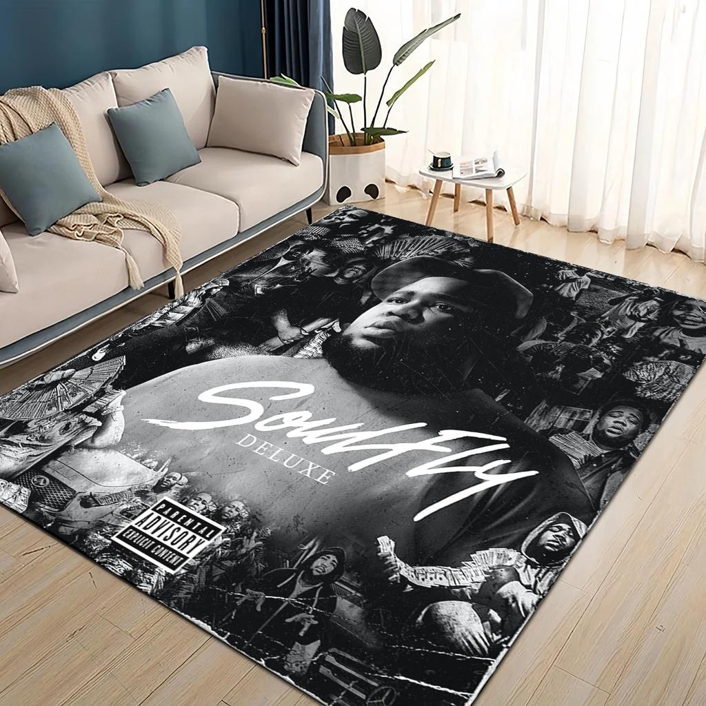 HOT Rod Wave 3D Print Rapper Star Rug Carpet for Living Room Bedroom Home Decor,kids Play Non-slip for Sofa Doormat