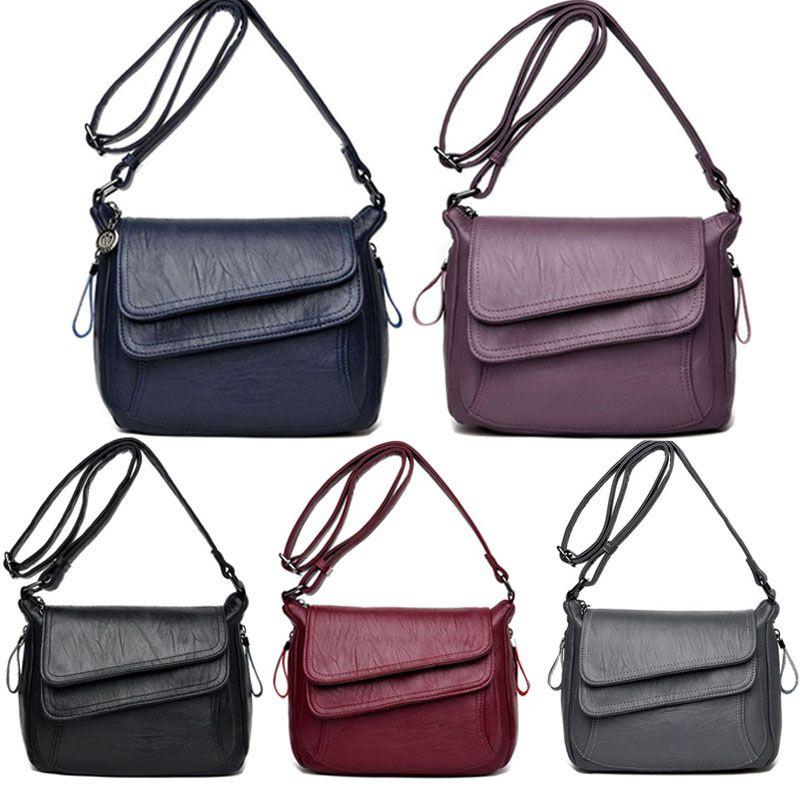 Stylish Women's Casual Shoulderbag Soft Pu Leather Handbag With Adjustable Strap