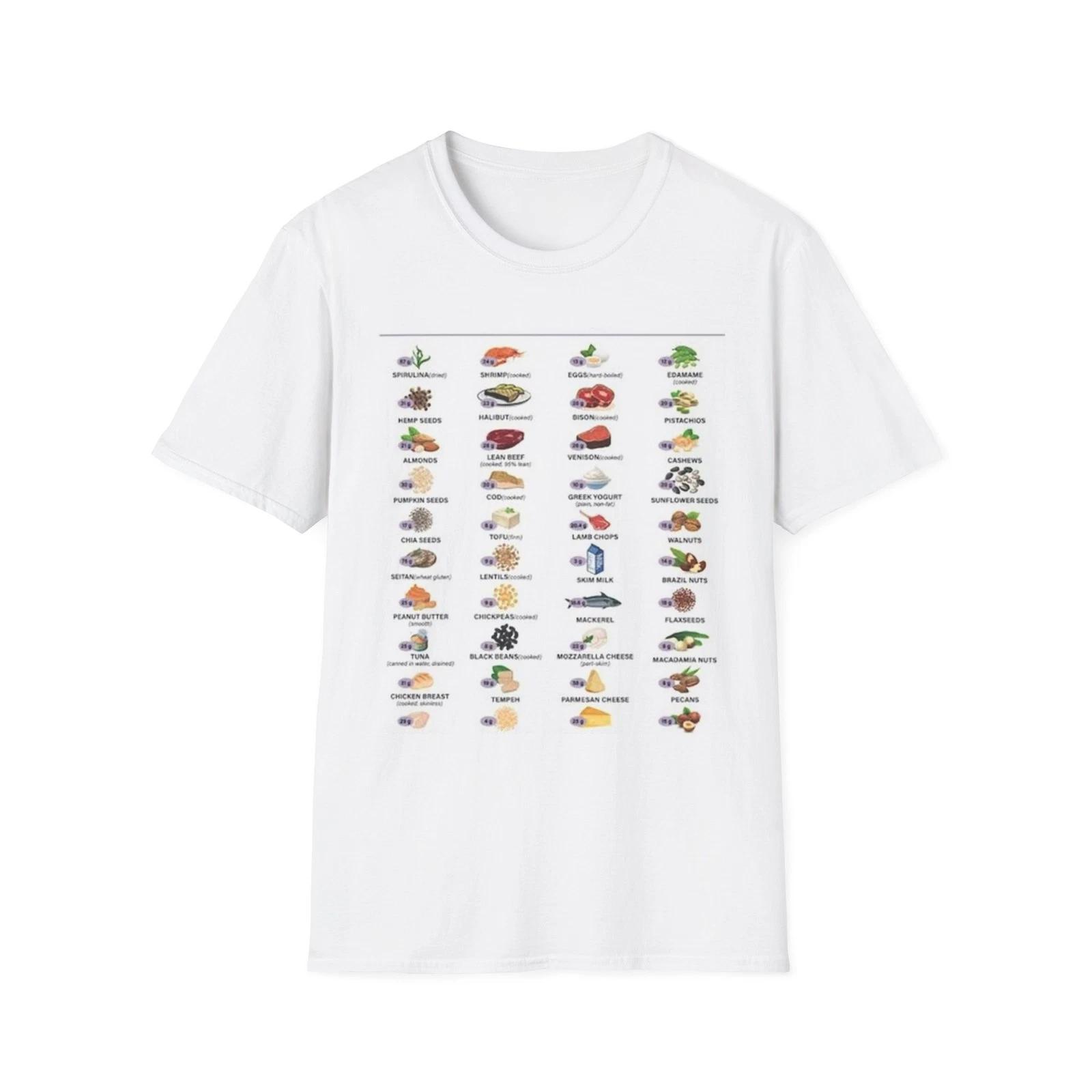 Food Chart Unisex Softstyle T-Shirt, Nutrition Guide Tee, Fun Food Graph [...] L