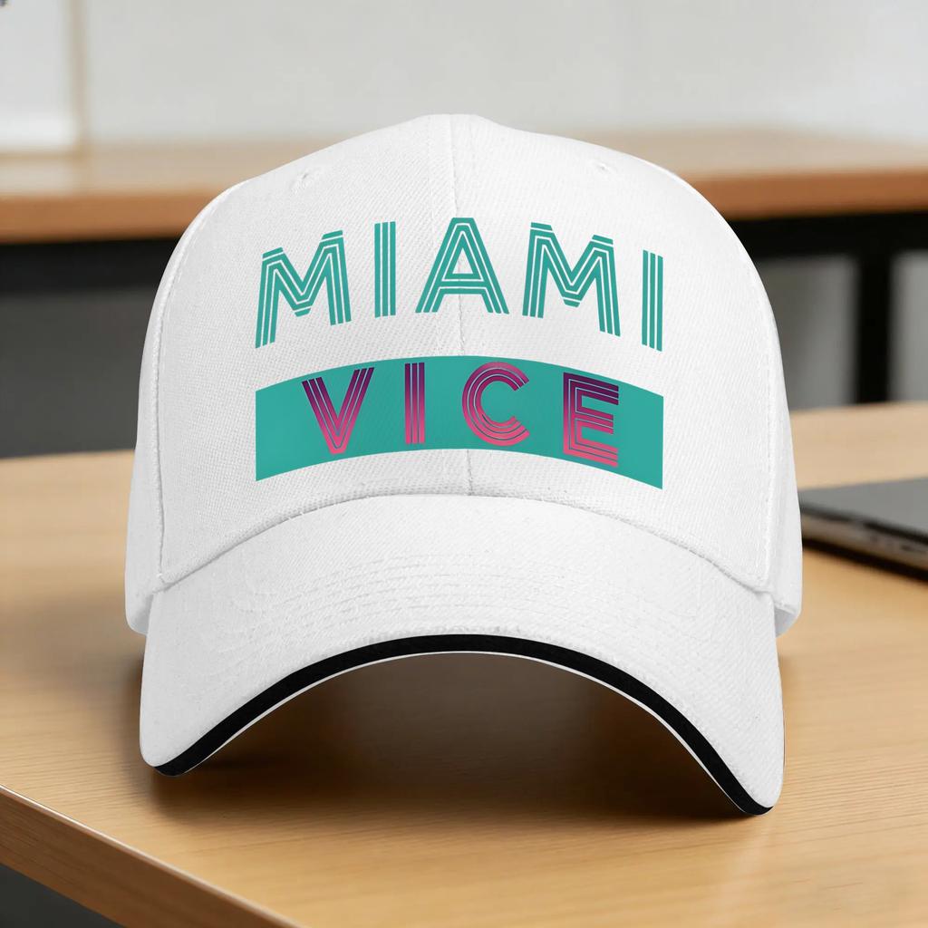 Miami Vice Logo Casual Baseball Cap Kpop Rock Trucker Hat Summer Dropshipping Unisex Adult Vintage Baseball Caps