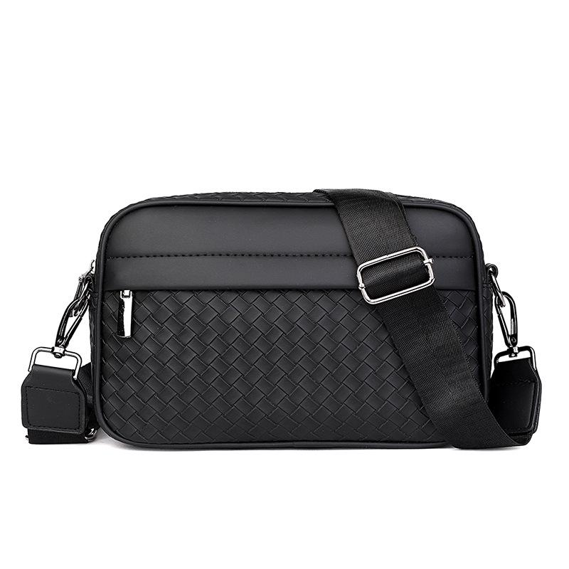 Men's Crossbody Woven Square Bag - Casual, Trendy, Sporty, High-Grade Business Storage