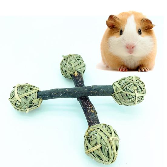 Hamster Chew Toy High Durability Natural Material Dental Care Eco-friendly Multipurpose Bite-Resistant Grass Rabbit Hamster Chew Toys Pet Teeth