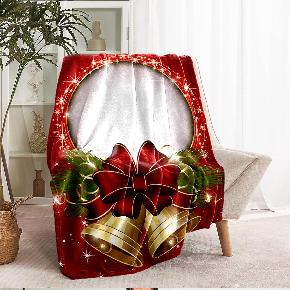Christmas Santa Claus Theme Printed Blanket - Perfect for Couch, Bed, Travel & Outdoor Use | Machine Washable, Cozy & Durable.
