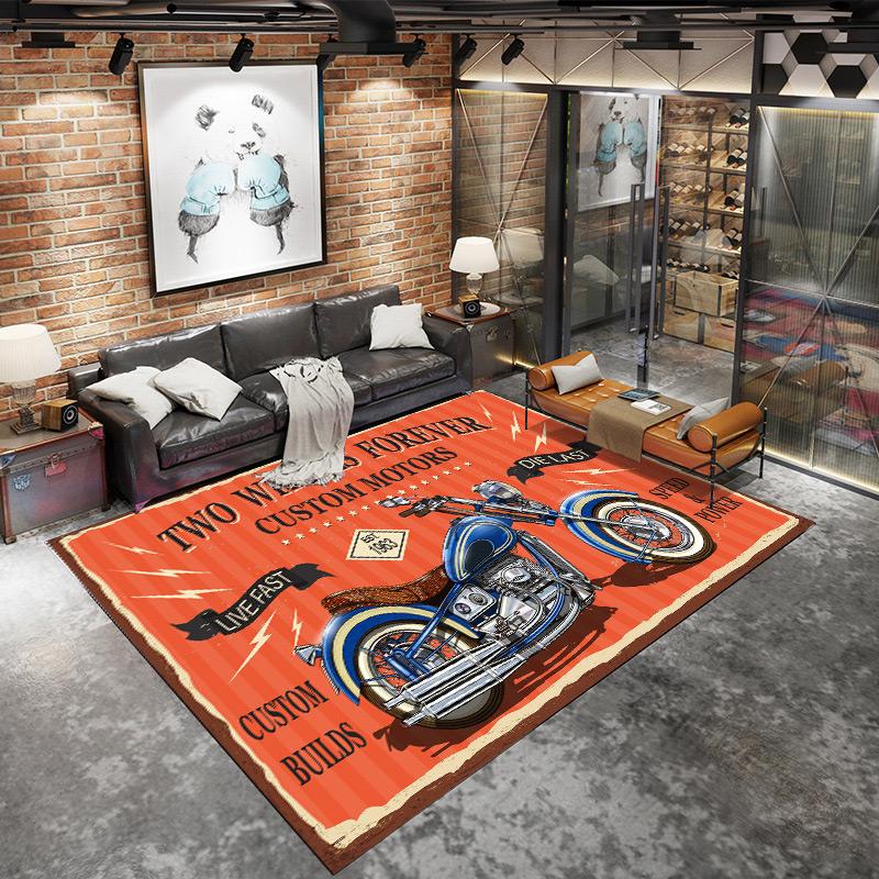 American Industrial Wind Lounge Rug Home Non-slip Mat Large Area Living Room Decoration Retro Rug Punk Style Rugs for Bedroom