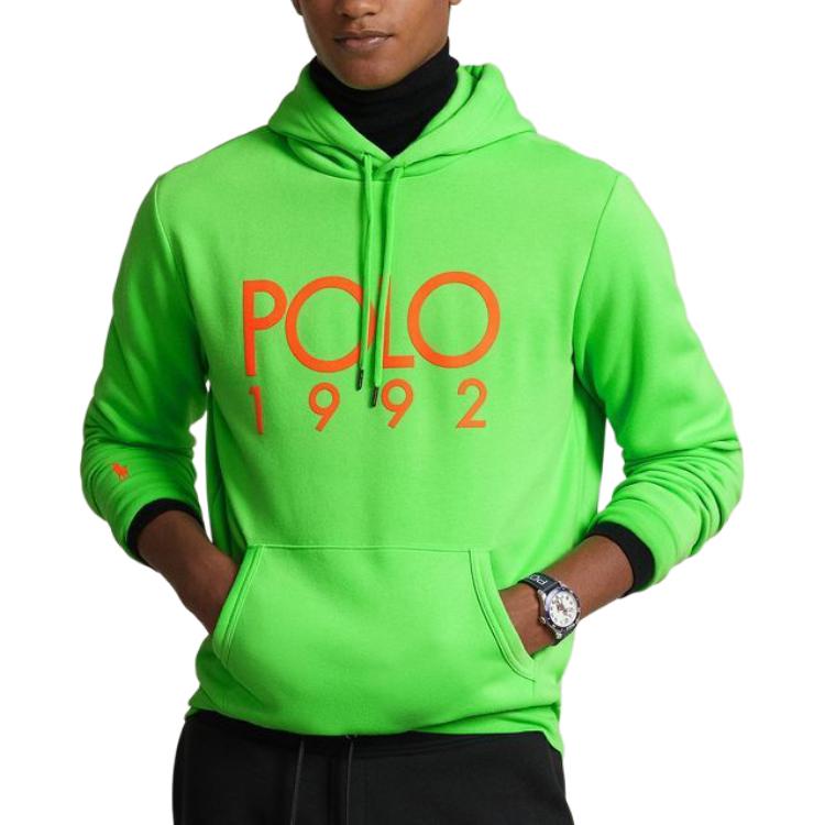 Polo Ralph Lauren Ss24 Letter Logo Printed Hooded Long Sleeve Sweatshirt Men Sweatshirt Bright-Yellow-Green MNPOKNI16823425-330