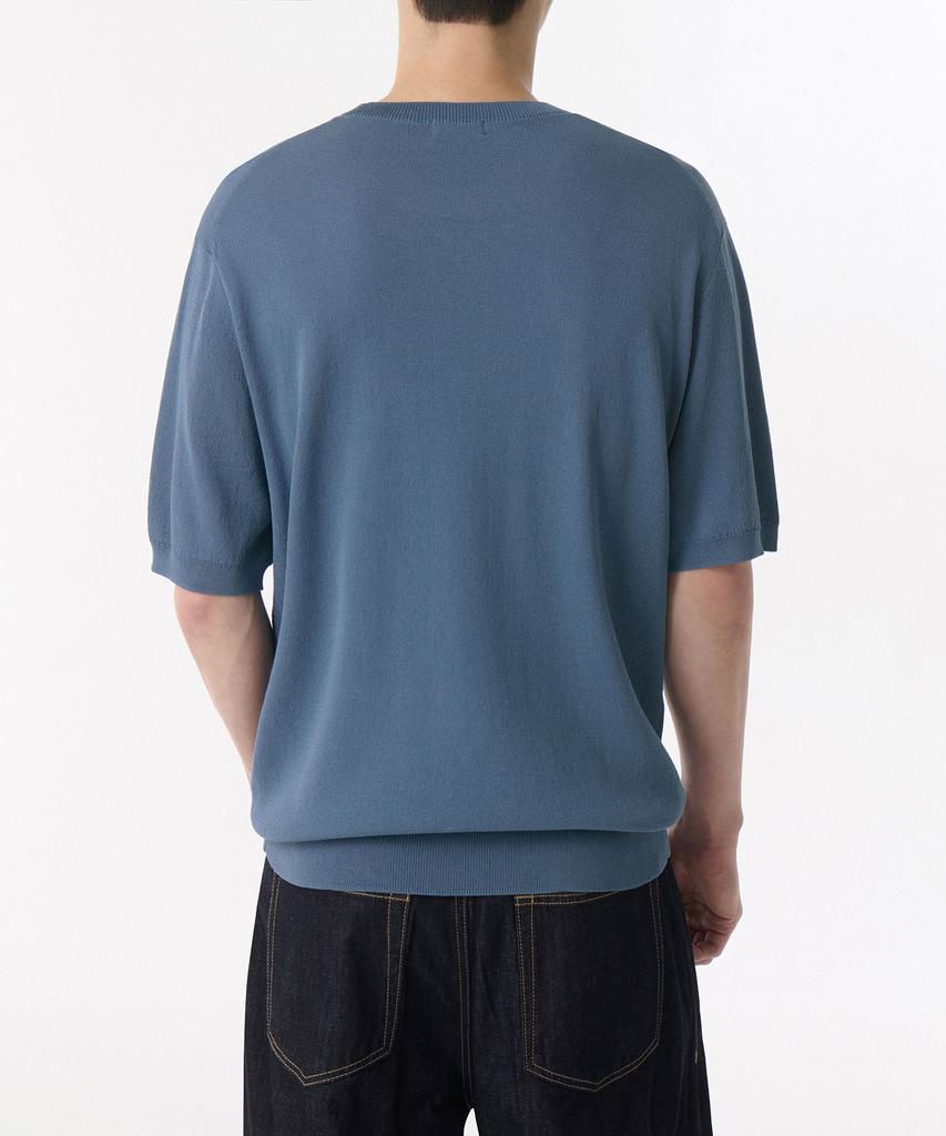 Musinsa Standard Cool Touch Crew Neck Short Sleeve Knit [Blue Gray]