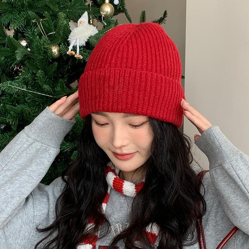 Knitted hat men's autumn and winter big head circumference light board wool hat, ear protection, warm cold hat, retro ruffian melon fur hat women