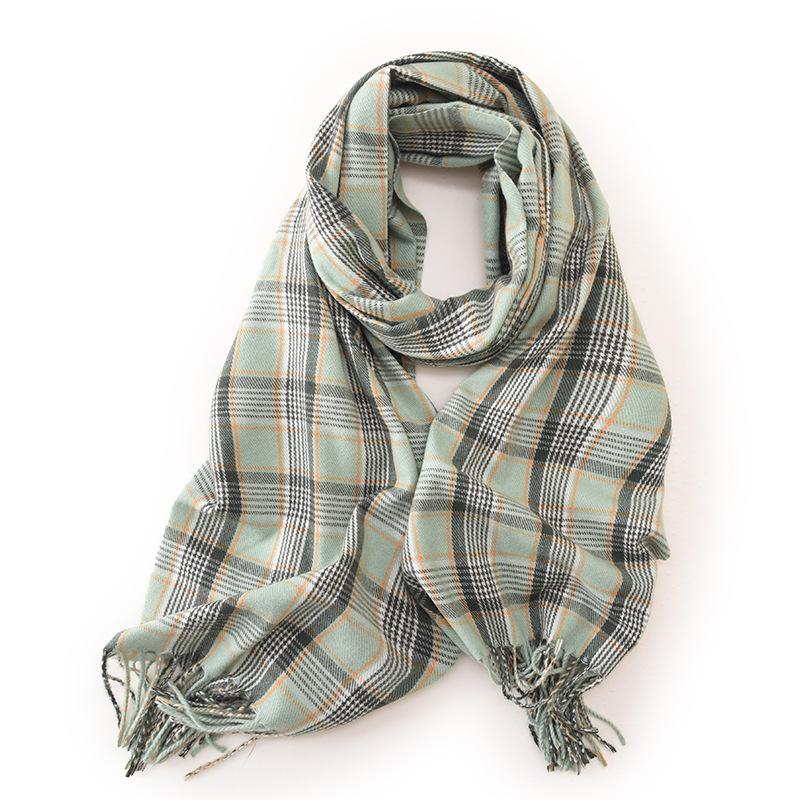 Autumn and winter imitation cashmere plaid scarf men and women 232025 new warm fringed scarf shawl scarf