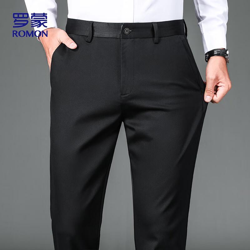 ROMON Men's Straight-Leg Casual Business Pants