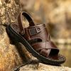 Leather Slippers Men's High-end Non-slip and Deodorant Summer Outer Sandals Casual Wear Men's Beach Shoes