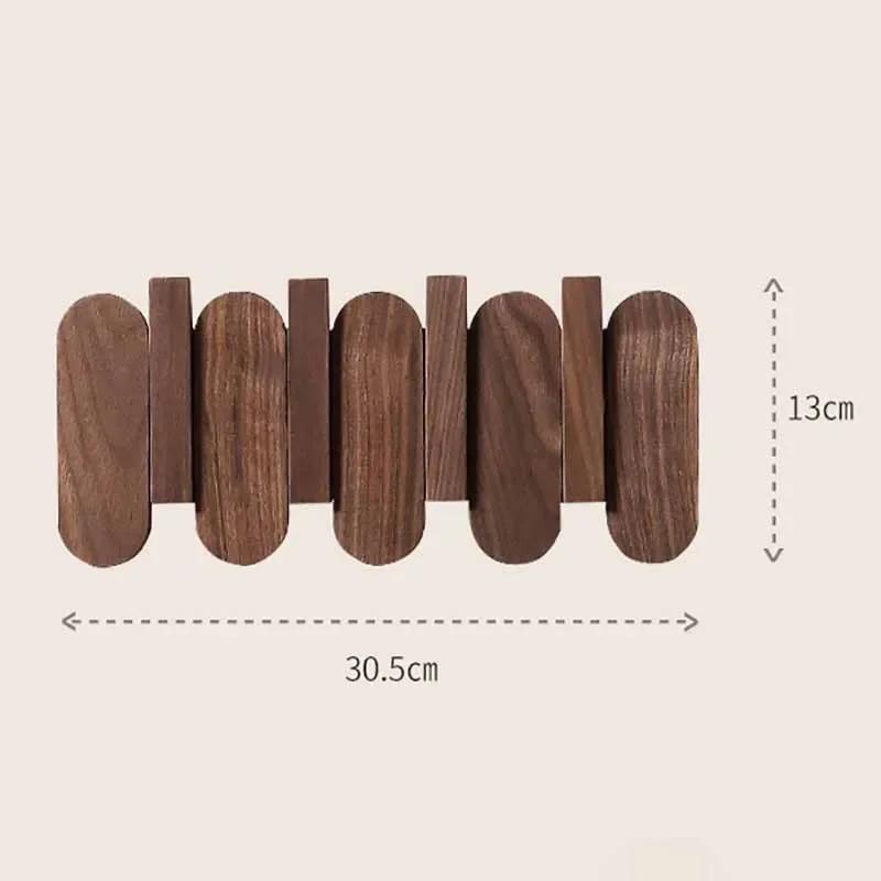 Creative Luxury Wall Coat Rack Walnut Wood Clothes Dress Hanger Hooks Backpack Coat Pants Interior Furniture Bedroom Clothing St