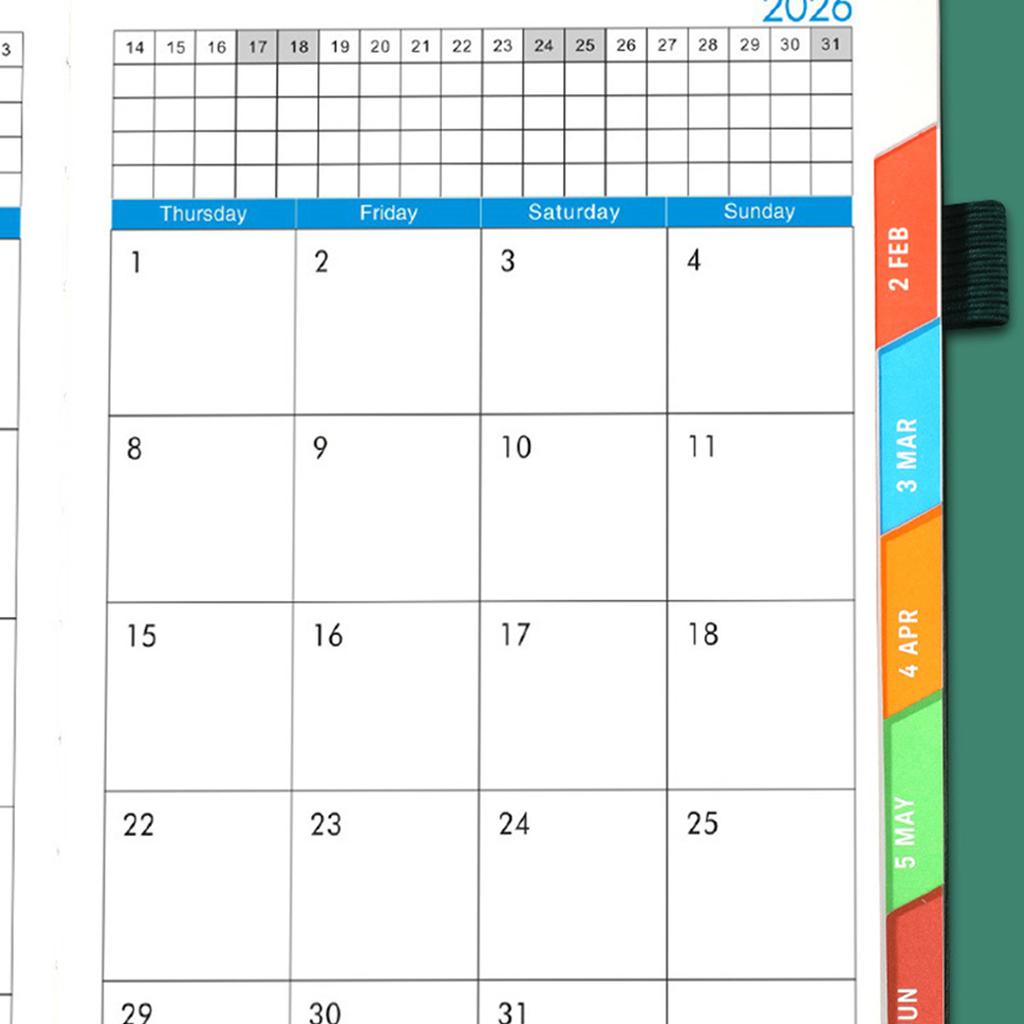 2026 A5 Schedule Notebook Thick Paper No Ink Bleeding Daily Planner for Time Management Self-Discipline Planning