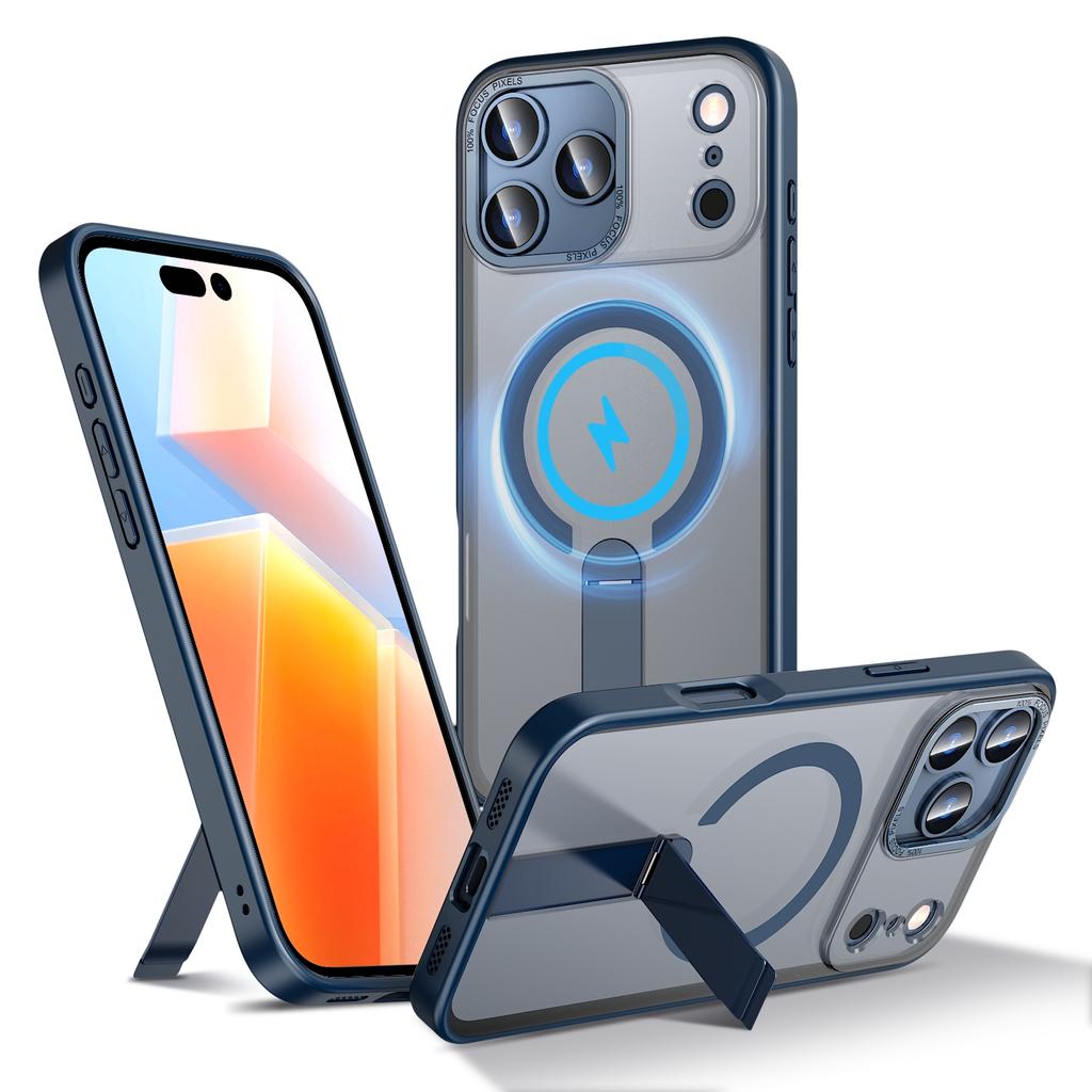 For iPhone 17 Pro Case Compatible with MagSafe Kickstand TPU + Acrylic Phone Cover