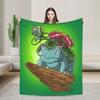 Bulbasaur Giant Flower Manga Plush Blanket Children Flannel Throw Blanket For Outdoor Super Soft Customized Bedspread Gift