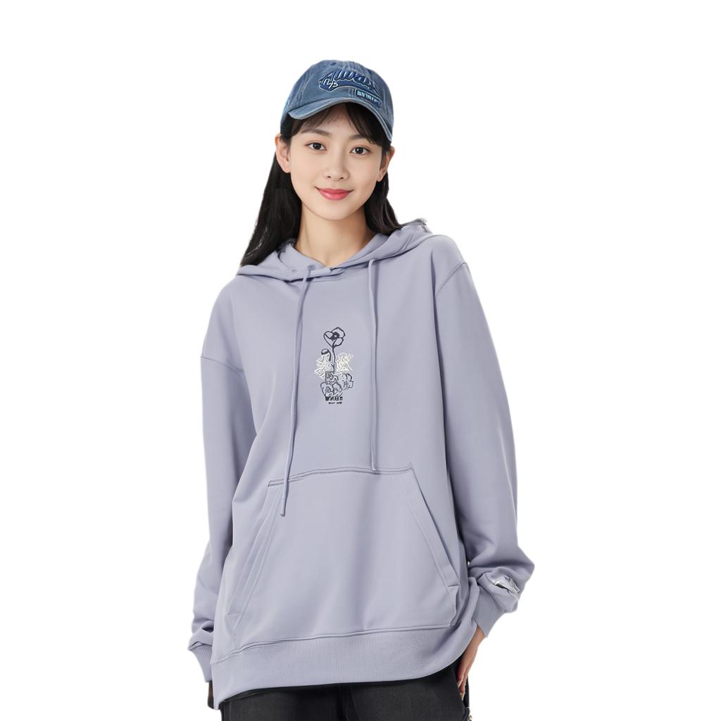 Li Ning Sports Fashion Series Casual Loose Pullover Hoodie Women hoodies Purple AWDR320-4