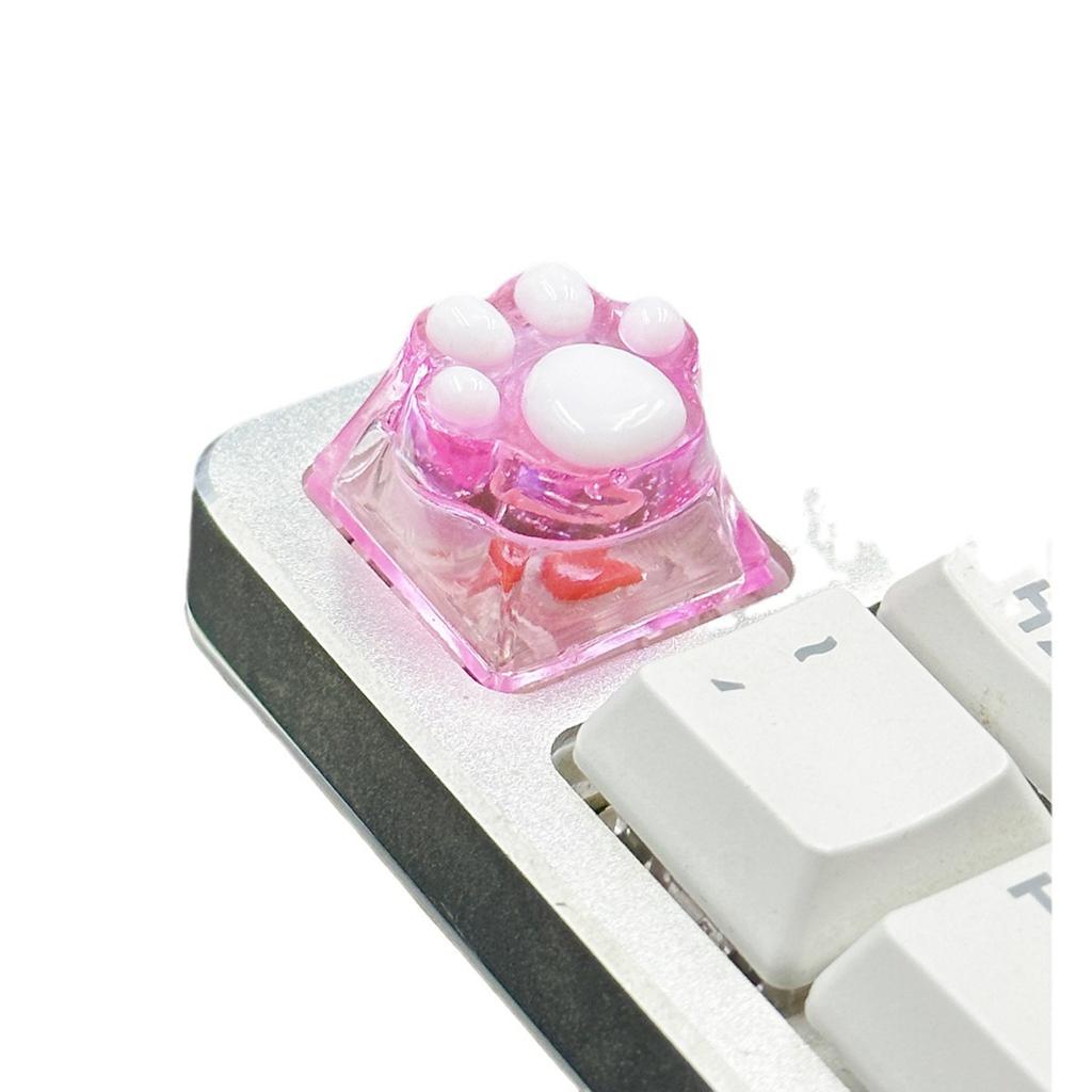 Lovely Cat Claw Resin Keycap for Mechanical Keyboard with Backlights Computer Keyboard Keycaps Replaces