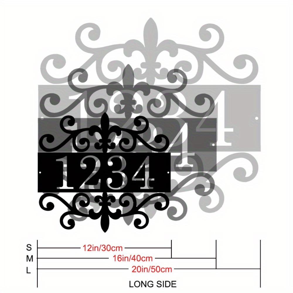 

Металлическая табличка с адресом, Персонализированный номер дома, Индивидуальная табличка с именем, Кованый узор, Декор для дома, Подарок на новоселье, Легко монтируется TYDZ002813-30cm