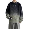 Men's Gradient Thickened Loose Knit Round Neck Sweater