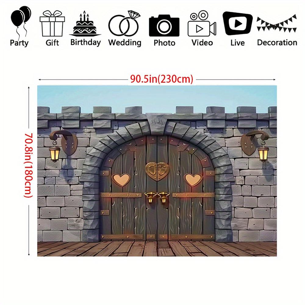 1 piece, medieval castle knight decoration castle wall background cloth, party decoration background photo prop 130X150cm