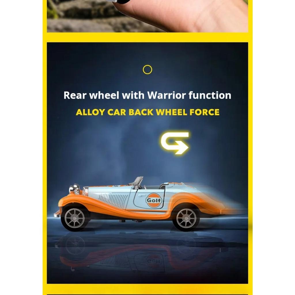 Classic Bay Vintage Vintage Car Alloy Power Toy Car Model Boy Volkswagen Car Model Children's Simulation Kid's Gift