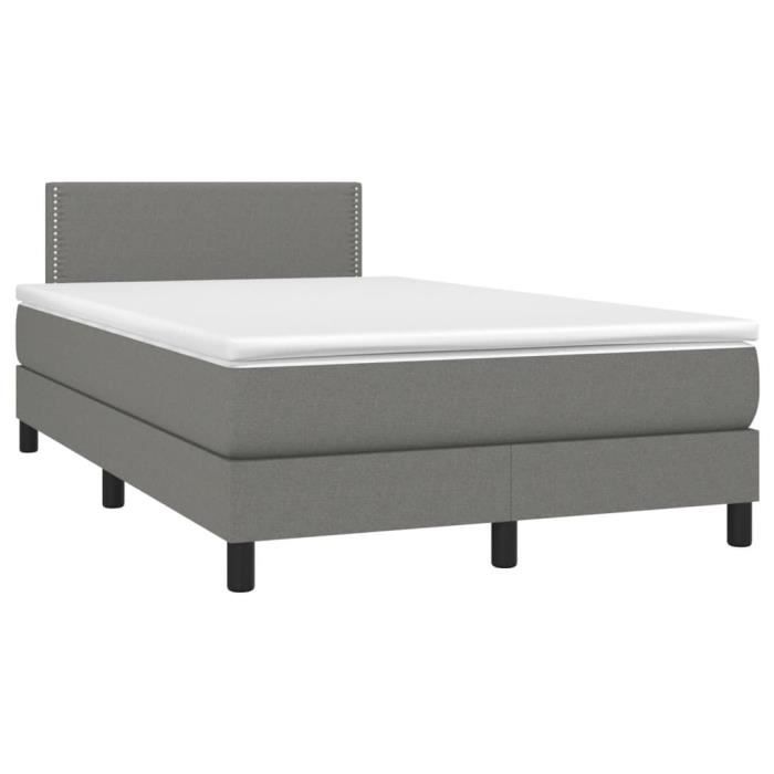 3139962 vidaXL Divan Bed with Mattress Dark Grey 120x200cm Fabric