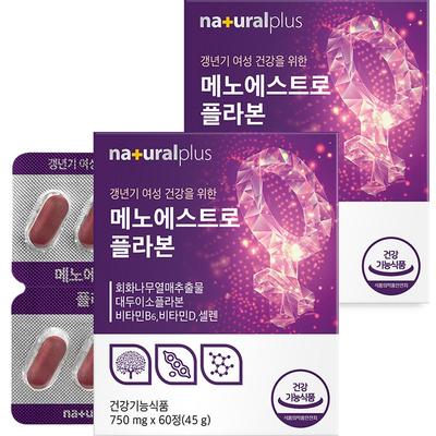 Natural Plus Menoestroflavoner 45g, 60 tabletter, 2 förpackningar