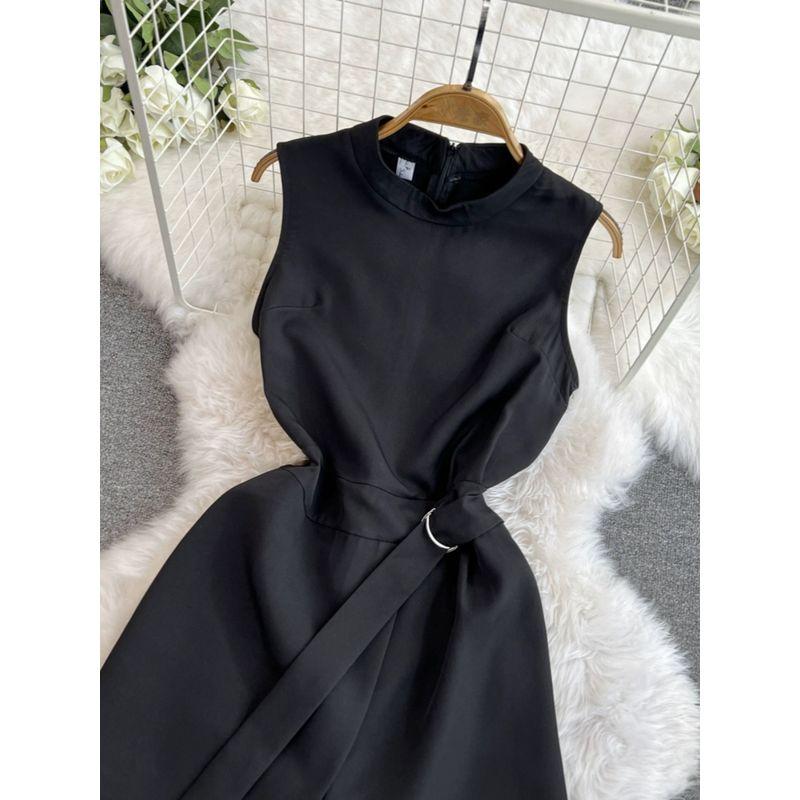 Black Summer High Waist Slimming and Fashionable Cargo Overalls