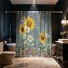 Sunflower Floral Shower Curtain Waterproof Fabric Bathroom Curtain With Hooks Van Gogh Starry Night Print