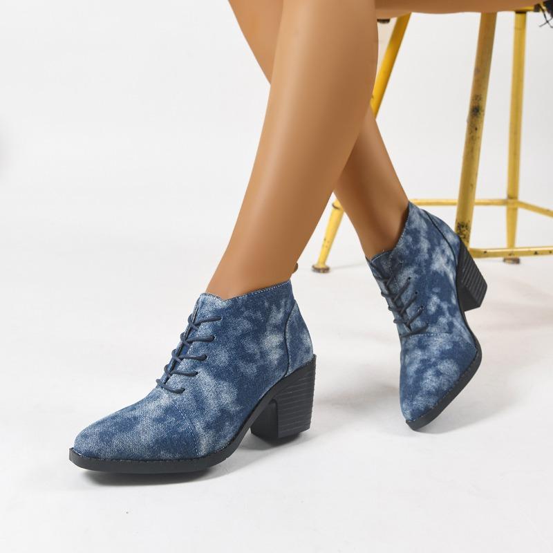 

Женские ботинки Мартин большого размера, осенне-зимние, с круглым носком, на шнуровке спереди, в стиле ретро, удобные и универсальные женские полусапожки 43 светло-синий