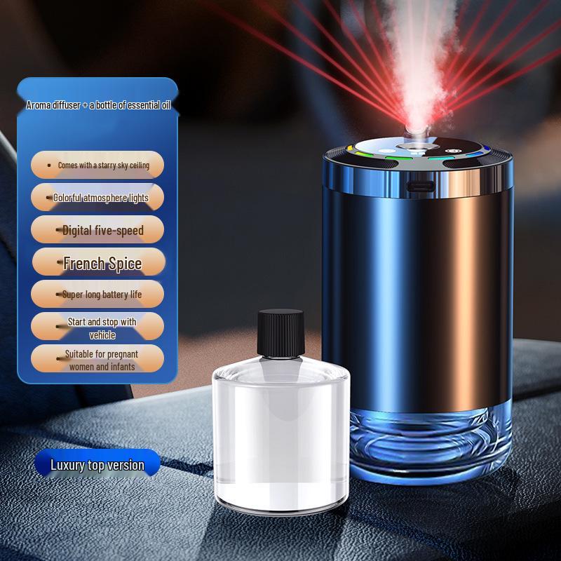Starry Sky Car Air Freshener: Smart Spray Fragrance Machine & Humidifier for Interior Deodorization, Light Perfume.