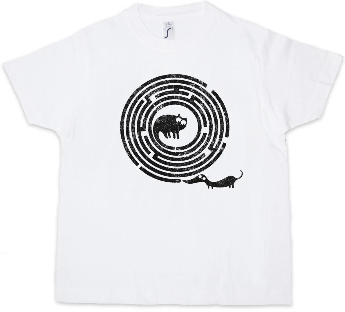 CAT DOG MAZE Kids Boys kids boys T-Shirt Spiral Labyrinth Mystic Hypnotic Esoterik Hypno 120