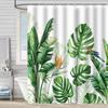 Shower Curtain Waterproof And Mildew-Proof 3D Digital Printing Plant Printing Shower Bath Bathroom Partition Curtain Free Punching