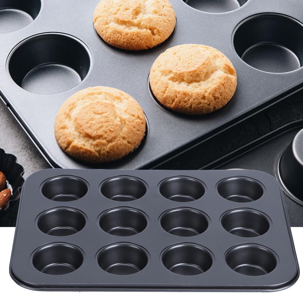 Nonstick Coating Mini Muffin Pan Carbon Steel Baking Pan Bakeware Tray Pudding Baking серый