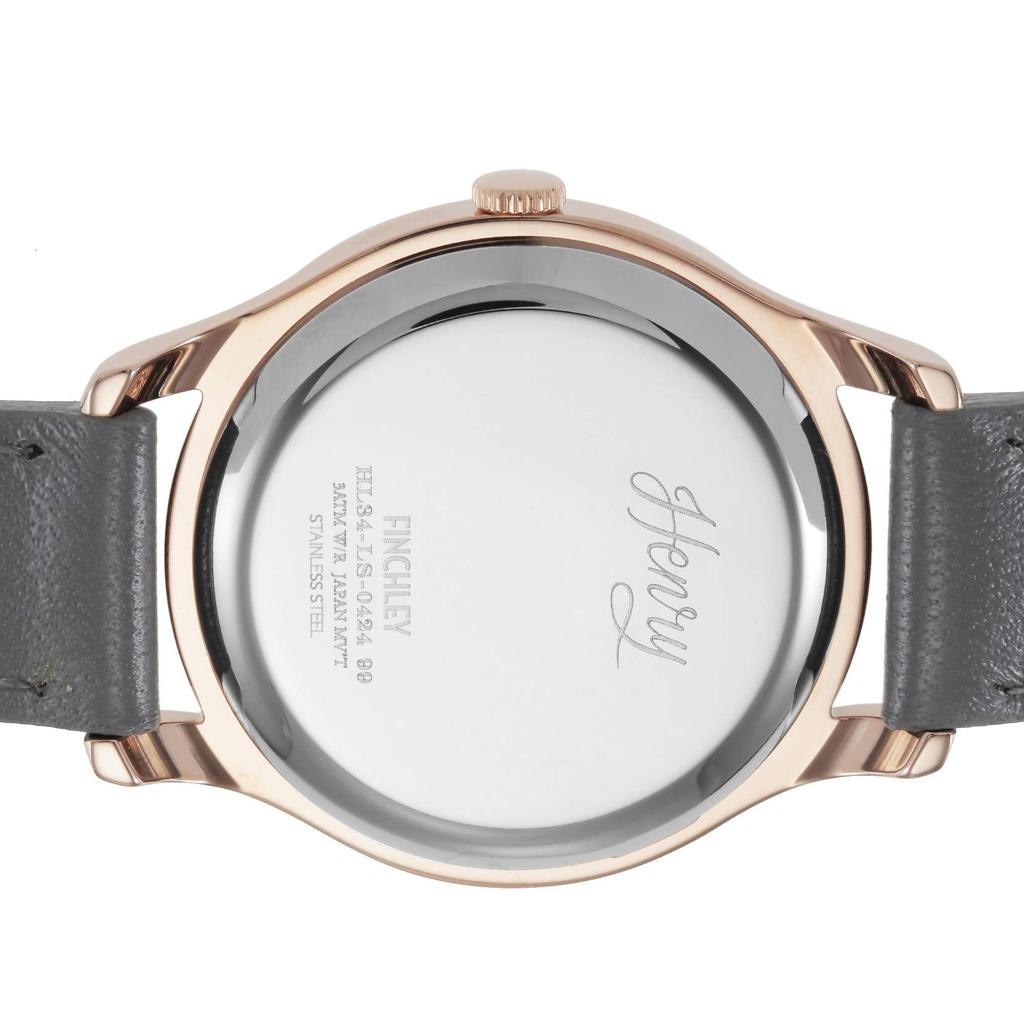 Henry London Zegarek Szary Stal Nierdzewna Kwarcowy Wyprodukowany z Oficjalnego Importu HL34-LS-0424, Tarcza, Kryształ, Mechanizm, Biały, Wielka Brytania, Londyn,