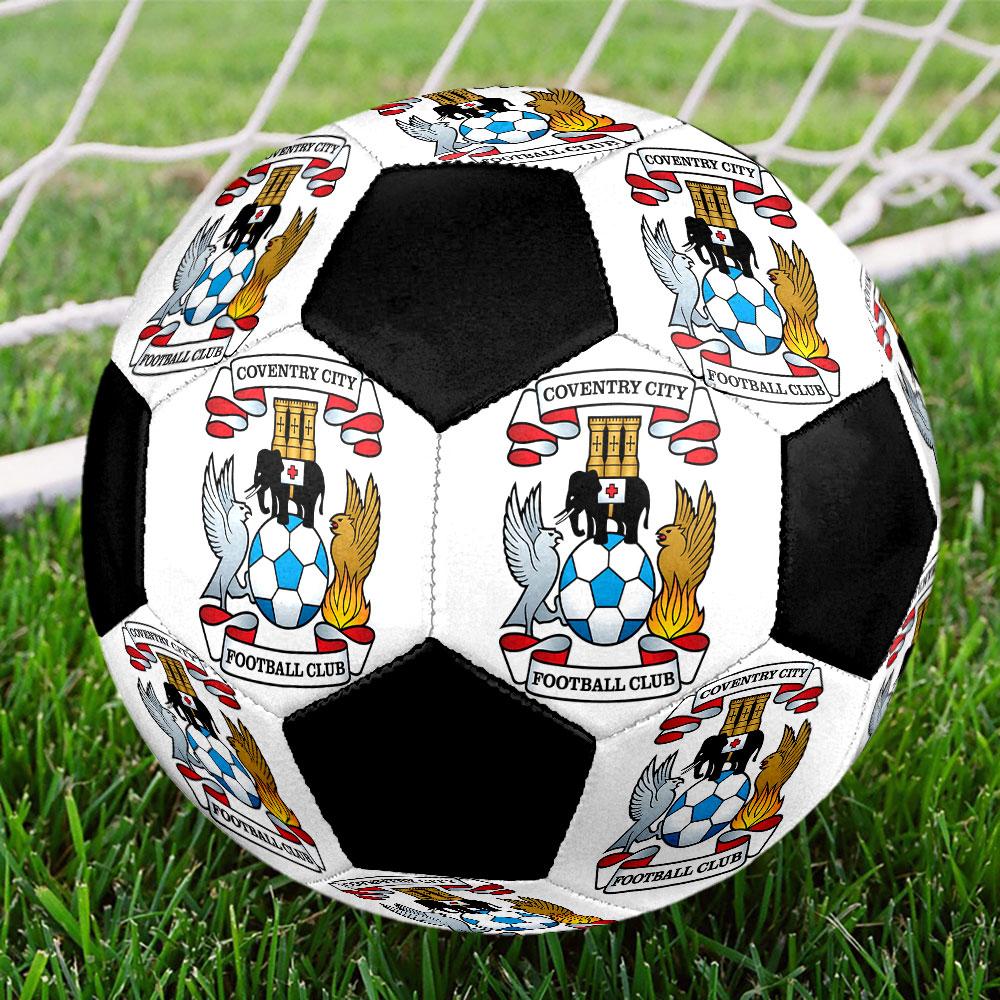 Coventry City Football Club Pallone da Calcio Misura 5 Colorato Cucito a Macchina PVC Pronto per la Competizione Resistente Alta Rimbalzabilità