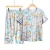 Yalu Women's Summer Short-Sleeve Capris Pajama Set