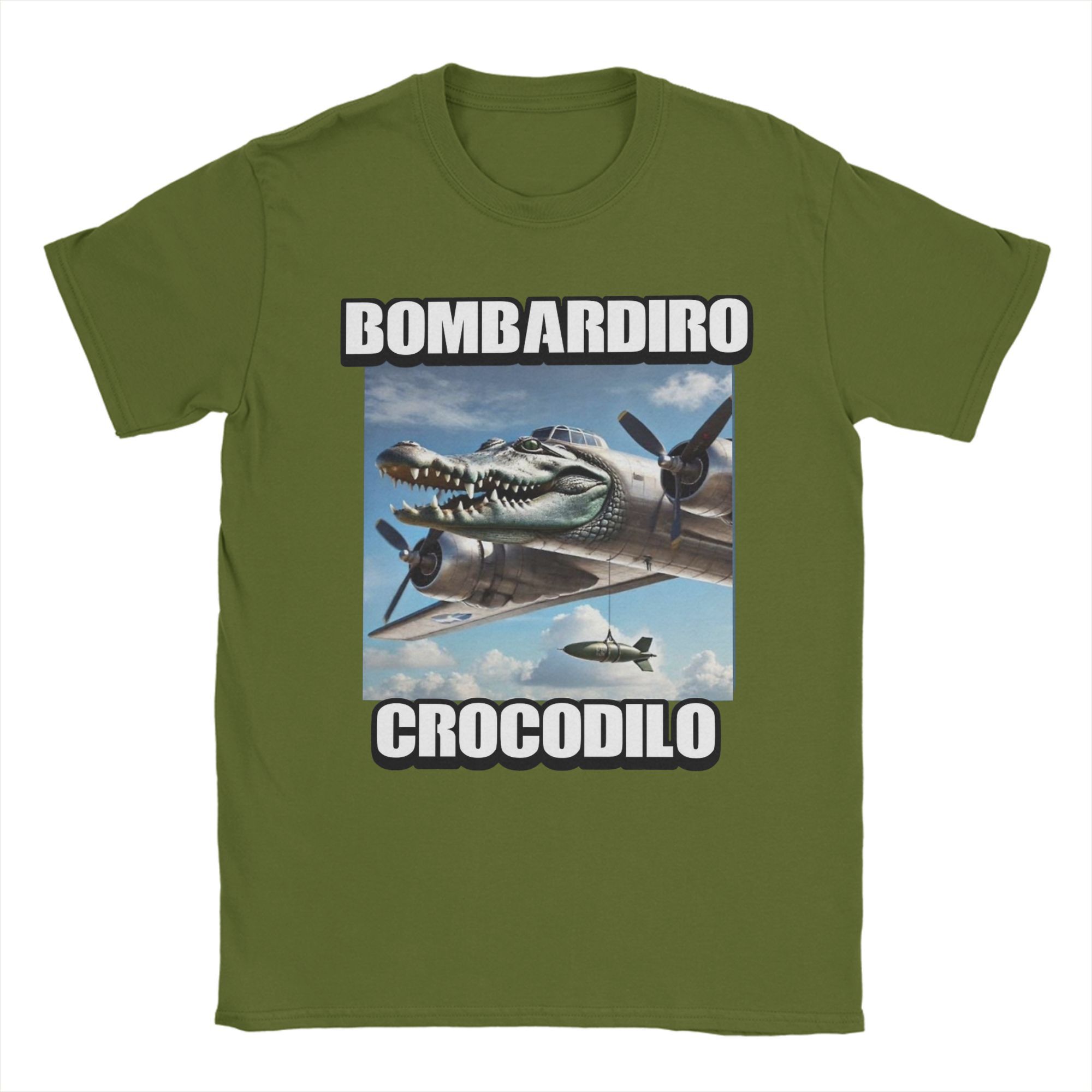 

Men Women Print Bombardiro Crocodilo Crocodile Plane Bomber T Shirt Tee Cotton T-shirts Clothes 4XL