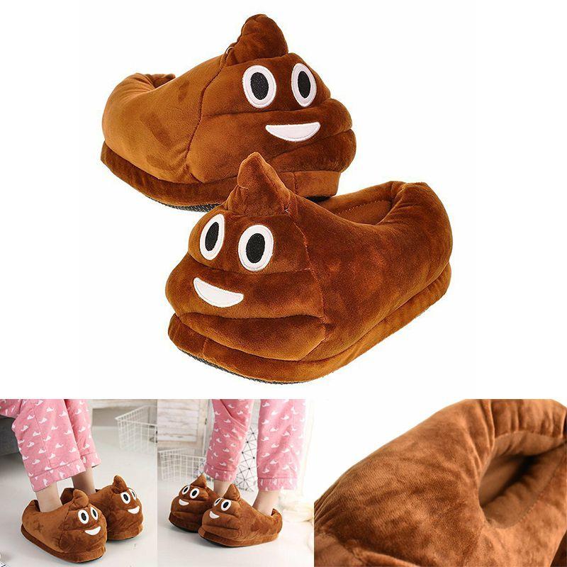 Super Soft Unisex Poop Emoji Plush Slippers For Home Indoor Comfort