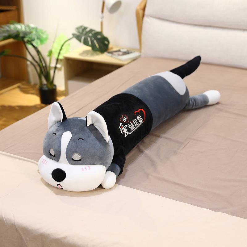 Kreatywna Lalka Husky do Przebierania Pluszowa Zabawka Leżący Pies Lalka Erha Poduszka do Spania Dla Dziewczynek