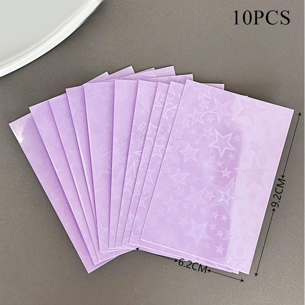 10 Pezzi/Confezione Custodie per Carte Ins Stelline Scintillanti Laser Toploader Custodie per Carte Fotocard Foto di Idol Custodia Protettiva
