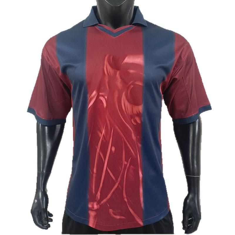 Mens Retro Football Jersey Short Sleeve Soccer Uniform Bamboo Fiber Breathable Sportswear Adult Fall Winter