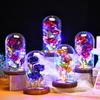 Lampshade Flower Carbonized Base 1 Head Gold Foil Flower Glass Cover Rose LED Color Light Valentine's Day Gift Ornament