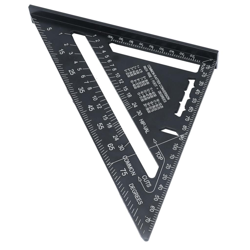 Triangle Ruler 7in Carpenter Square Aluminum Portable Woodworking Measuring Tool for DIY
