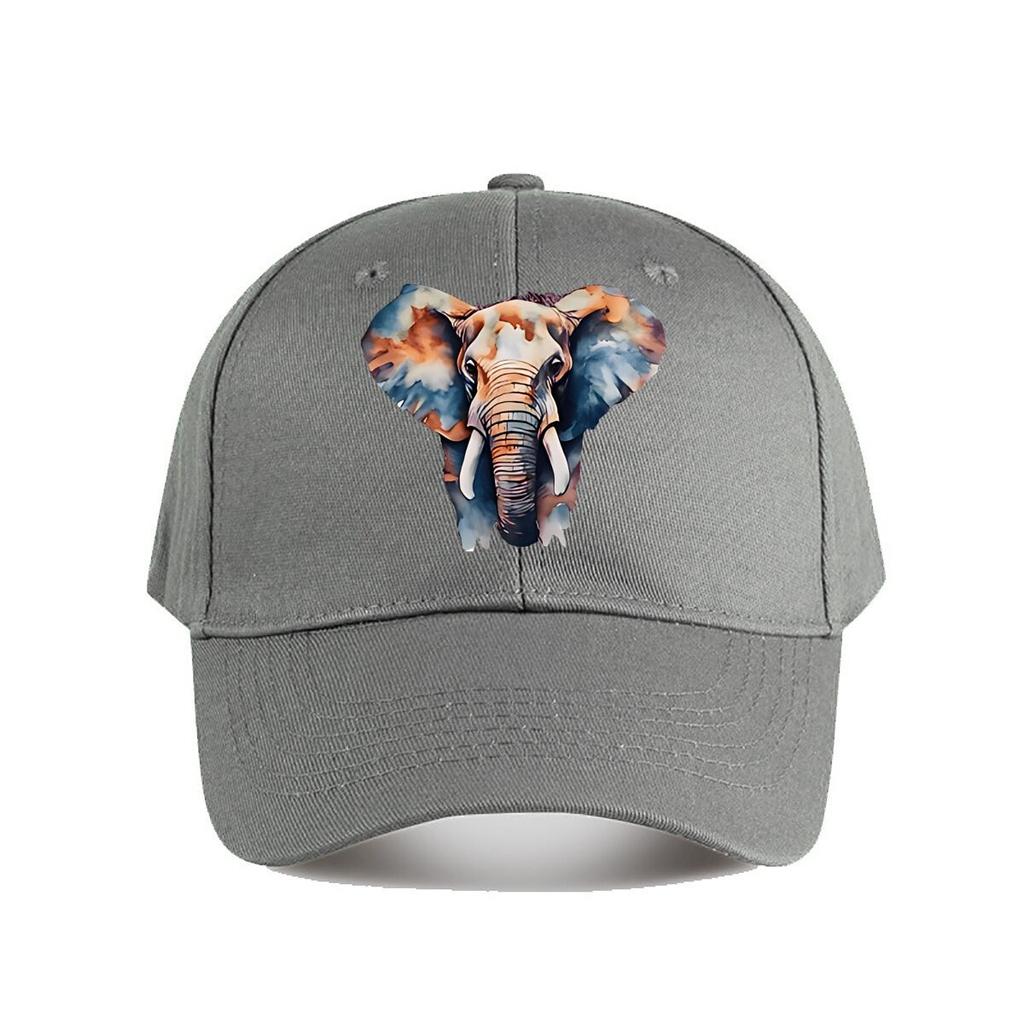 Lebendiges Aquarell-Elefanten-Wandkunst-Dekor Baseballkappe Mode Unisex Sonnenhut Damen Outdoor-Sport Snapback-Kappe
