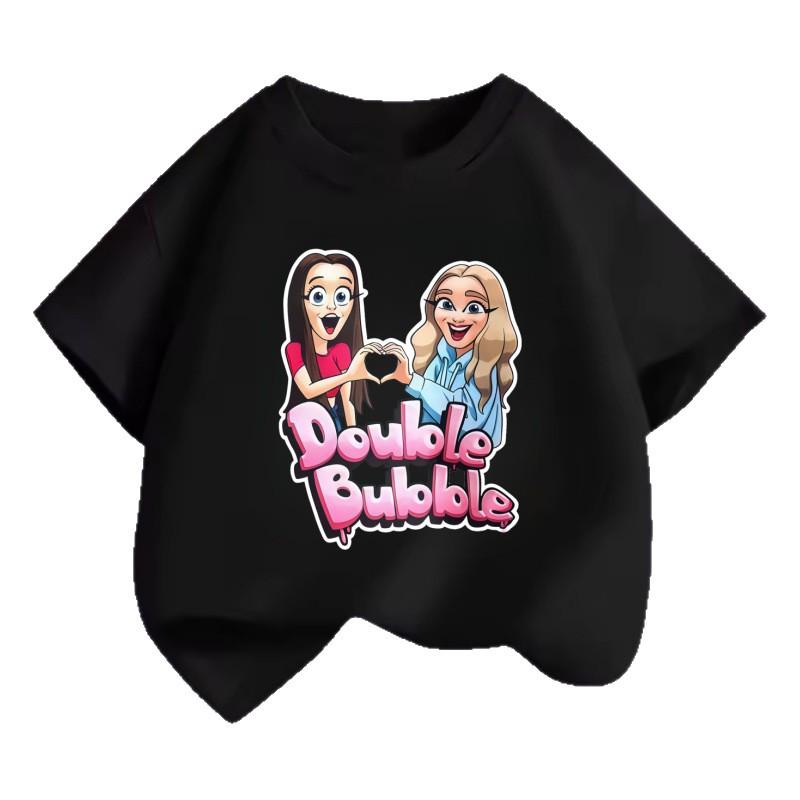 Unisex Kids Summer T-Shirt: Heart-Shaped Cartoon Print & Fun Slogan