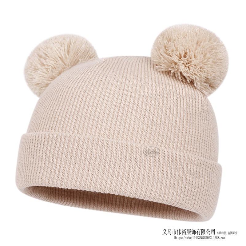 Kids Winter Warm Knitted Set Pom‑pom Hat Scarf Gloves 3‑Pcs Set Or Single Beanie Hat Windproof Ear Protection For Boys Girls Cold Weather Outdoor